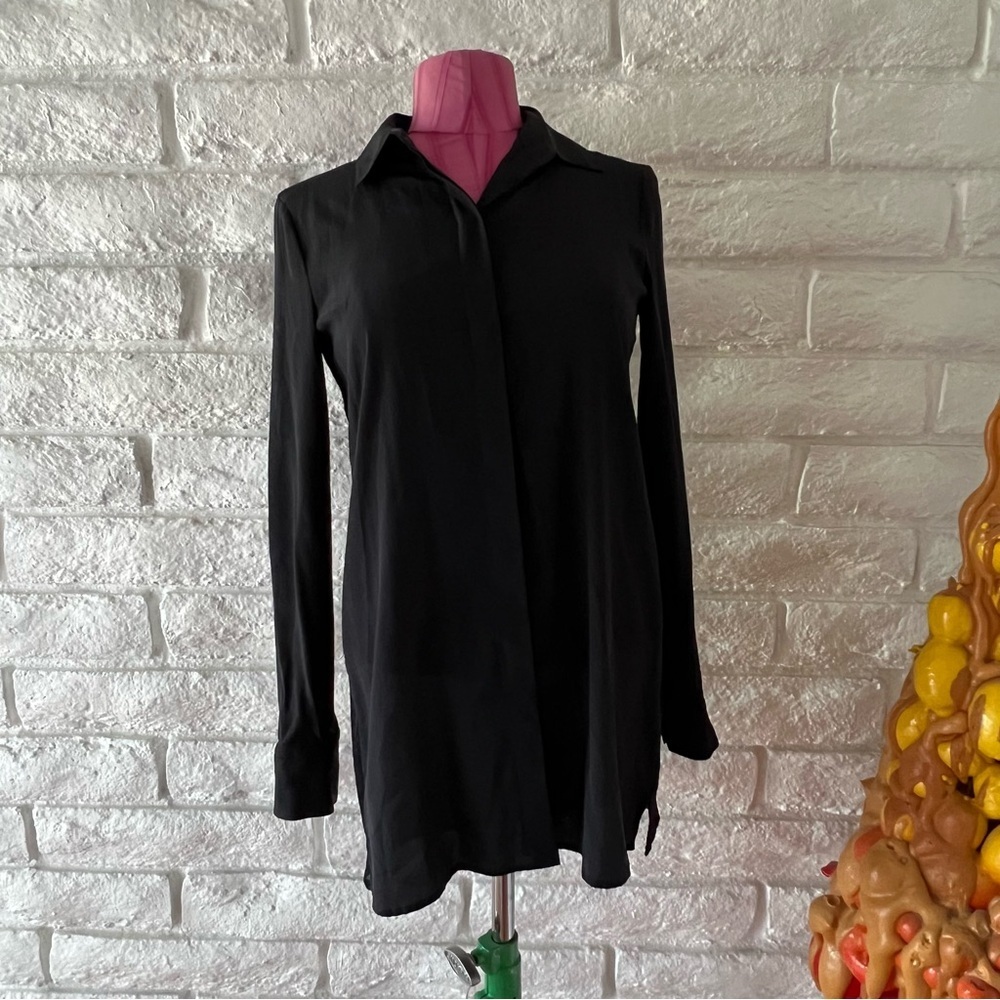 DKNY Black Blouse Sheer in the Back